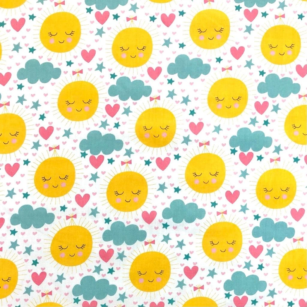 Sun And Clouds Polycotton Fabric 1 Sun And Clouds Polycotton Fabric