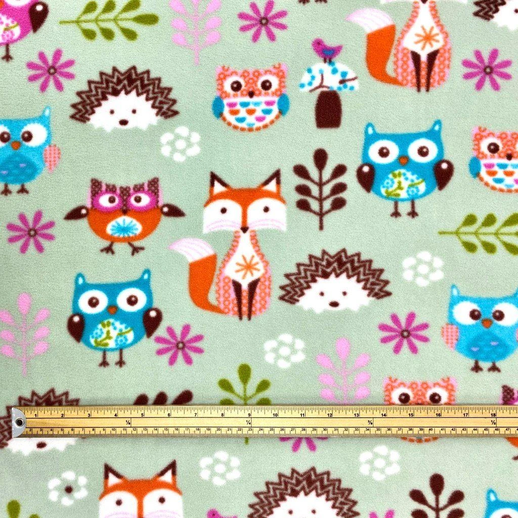 Forest Animals Anti Pill Polar Fleece Fabric 3 Forest Animals Anti Pill Polar Fleece Fabric - Image 3
