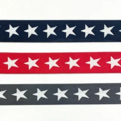 Elastic - White Stars - 40mm Wide - 5 Metres