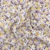 Yellow And Pink Abstract Floral On White Polyester Crepe Fabric