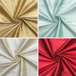 Plain 100% Silk Dupion Fabric