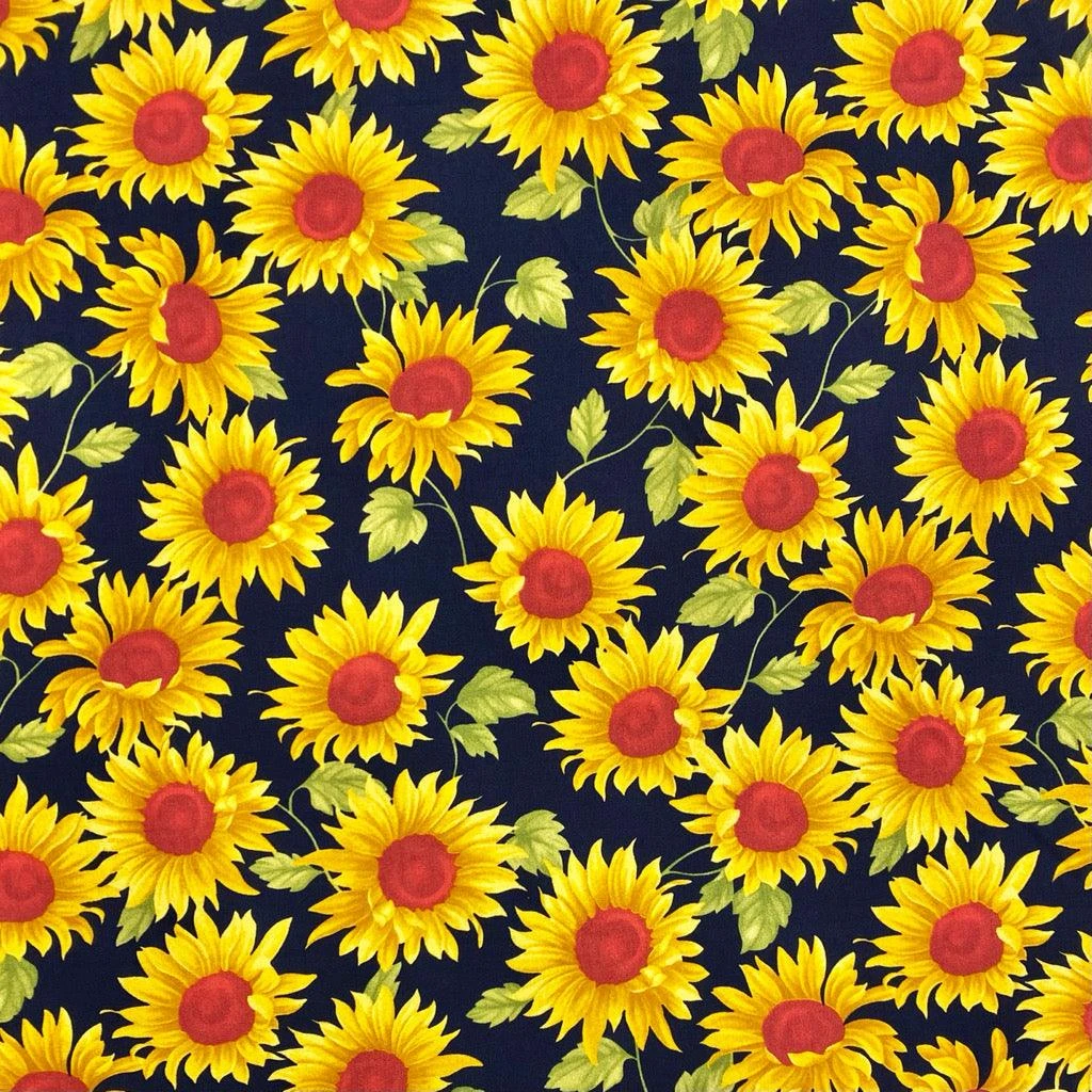 Sunflowers Rose & Hubble Cotton Poplin Fabric 5 Sunflowers Rose & Hubble Cotton Poplin Fabric - Image 5