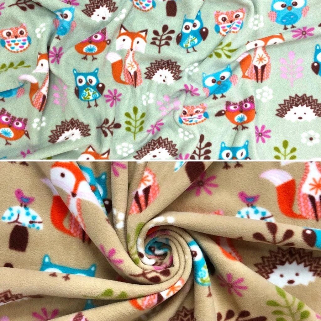 Forest Animals Anti Pill Polar Fleece Fabric 1 Forest Animals Anti Pill Polar Fleece Fabric