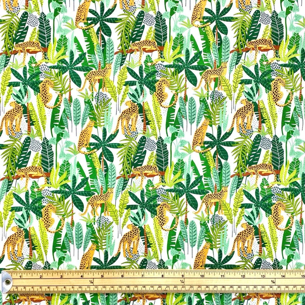 Jungle Leopards Rose & Hubble Cotton Poplin Fabric 2 Jungle Leopards Rose & Hubble Cotton Poplin Fabric - Image 2