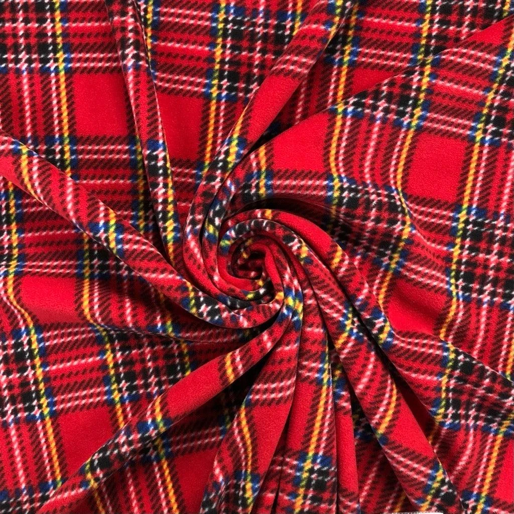 Red Checkered Anti Pill Polar Fleece Fabric 1 Red Checkered Anti Pill Polar Fleece Fabric