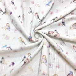 Watercoloured Birds Waffle Jersey Fabric -Ernst Fabric Store image a7be87d1 af07 4618 a7c3 ae3c51336bb4