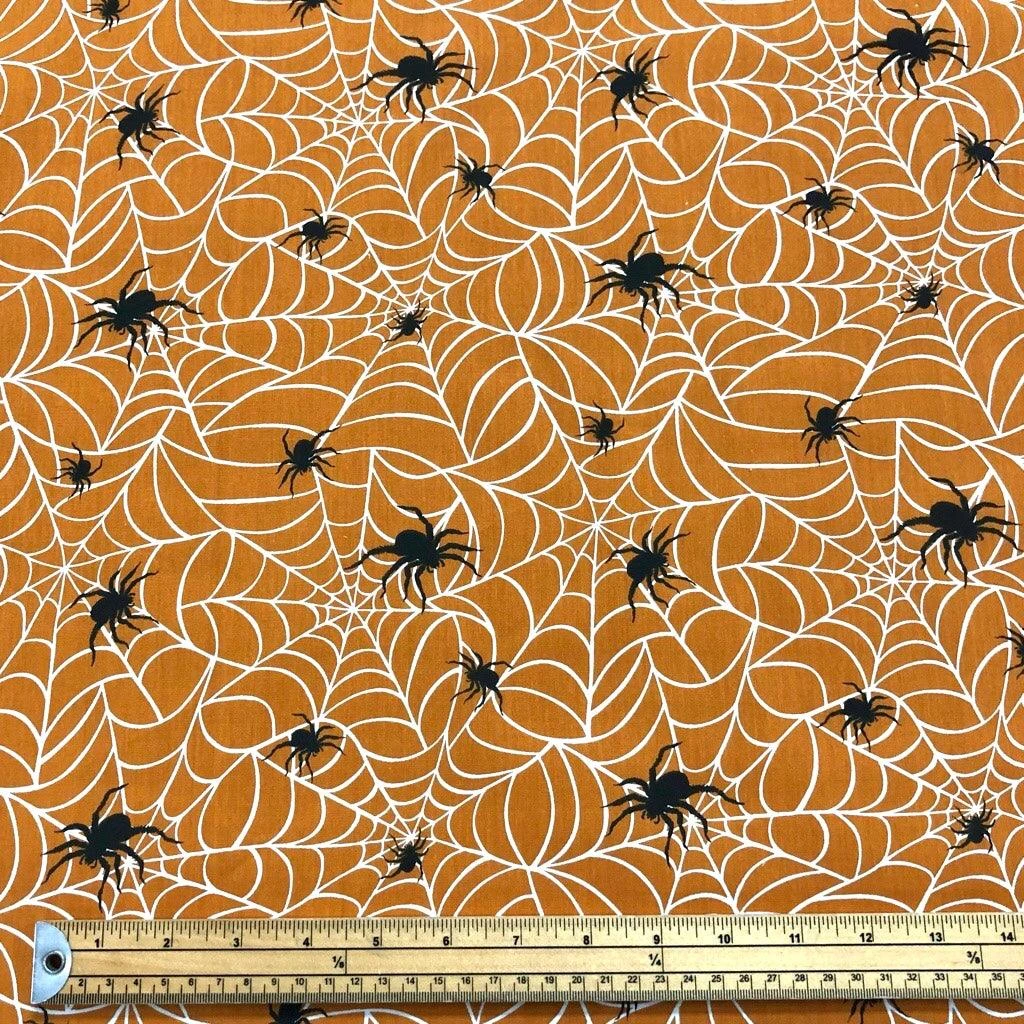 Spider Webs Halloween Polycotton Fabric 2 Spider Webs Halloween Polycotton Fabric - Image 2