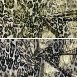 1 Gold Foil Leopard Skin Elastane Fabric