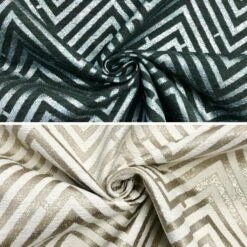 Zig Zag Lurex Upholstery Fabric