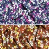 1 White Floral Garden Viscose Challis Fabric