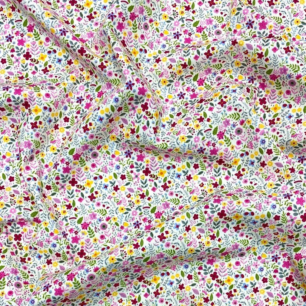 Spring Floral Rose & Hubble Cotton Poplin Fabric 4 Spring Floral Rose & Hubble Cotton Poplin Fabric - Image 4