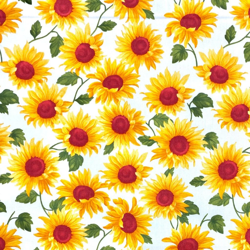 Sunflowers Rose & Hubble Cotton Poplin Fabric 3 Sunflowers Rose & Hubble Cotton Poplin Fabric - Image 3