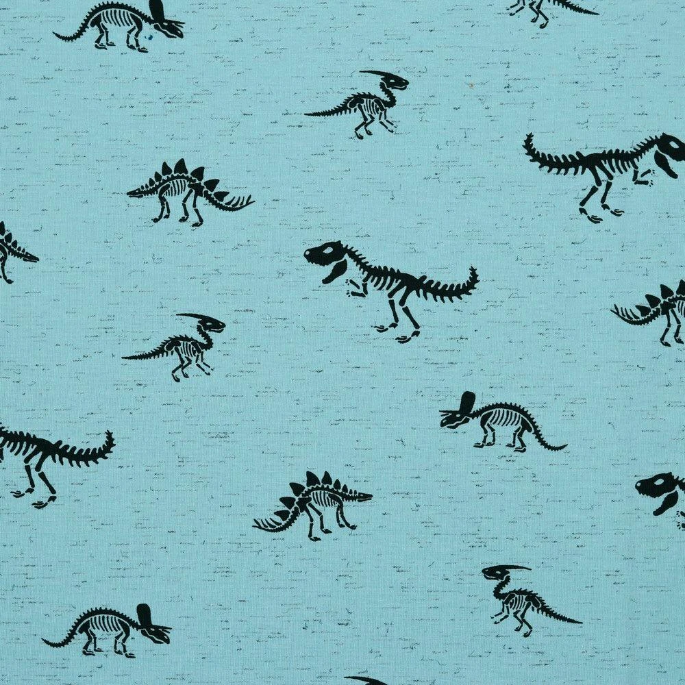 Skeleton Dinosaurs Cotton Jersey Fabric 3 Skeleton Dinosaurs Cotton Jersey Fabric - Image 3