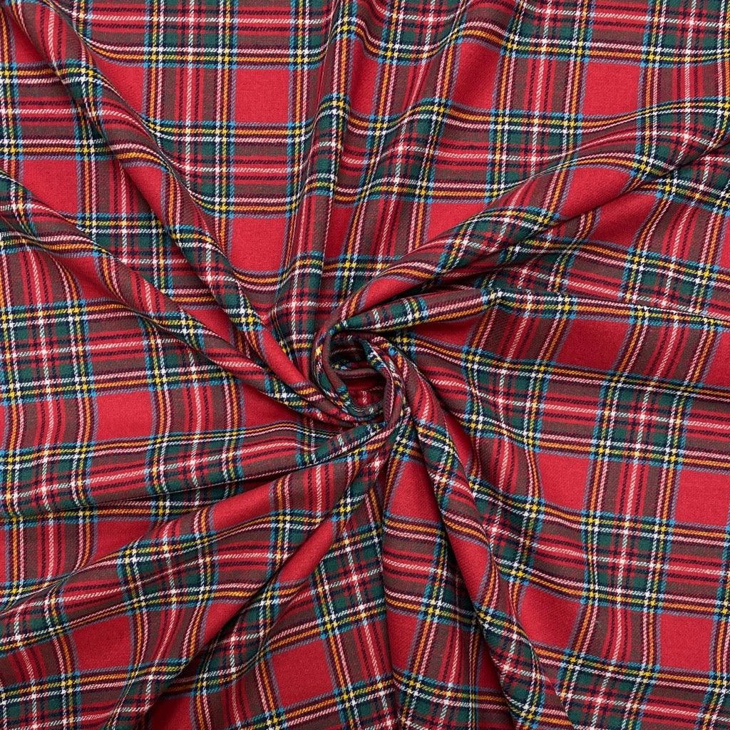 Red Tartan Brushed Cotton Fabric 1 Red Tartan Brushed Cotton Fabric