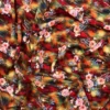 Digital Flower Bunches On Burnt Orange And Khaki Viscose Challis Fabric