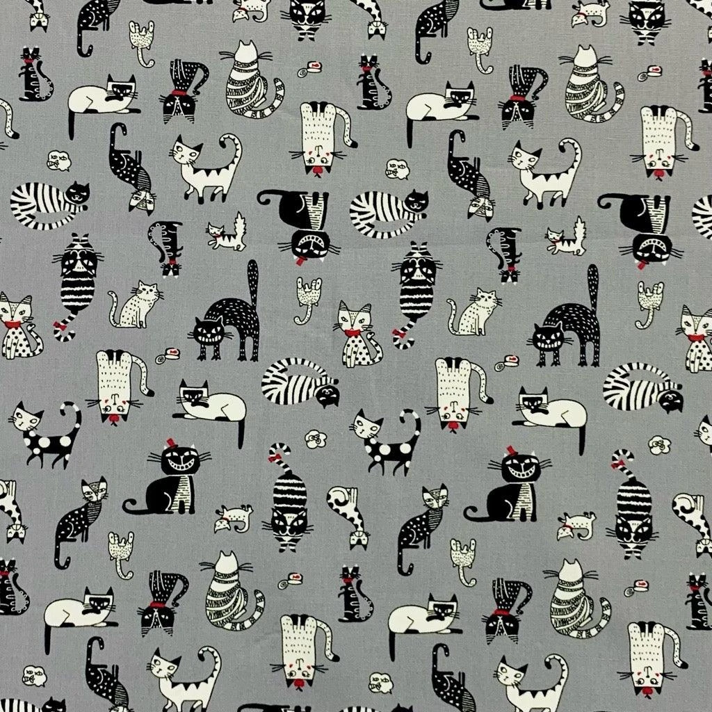 All Over Cats Rose & Hubble Cotton Poplin Fabric 4 All Over Cats Rose & Hubble Cotton Poplin Fabric - Image 4
