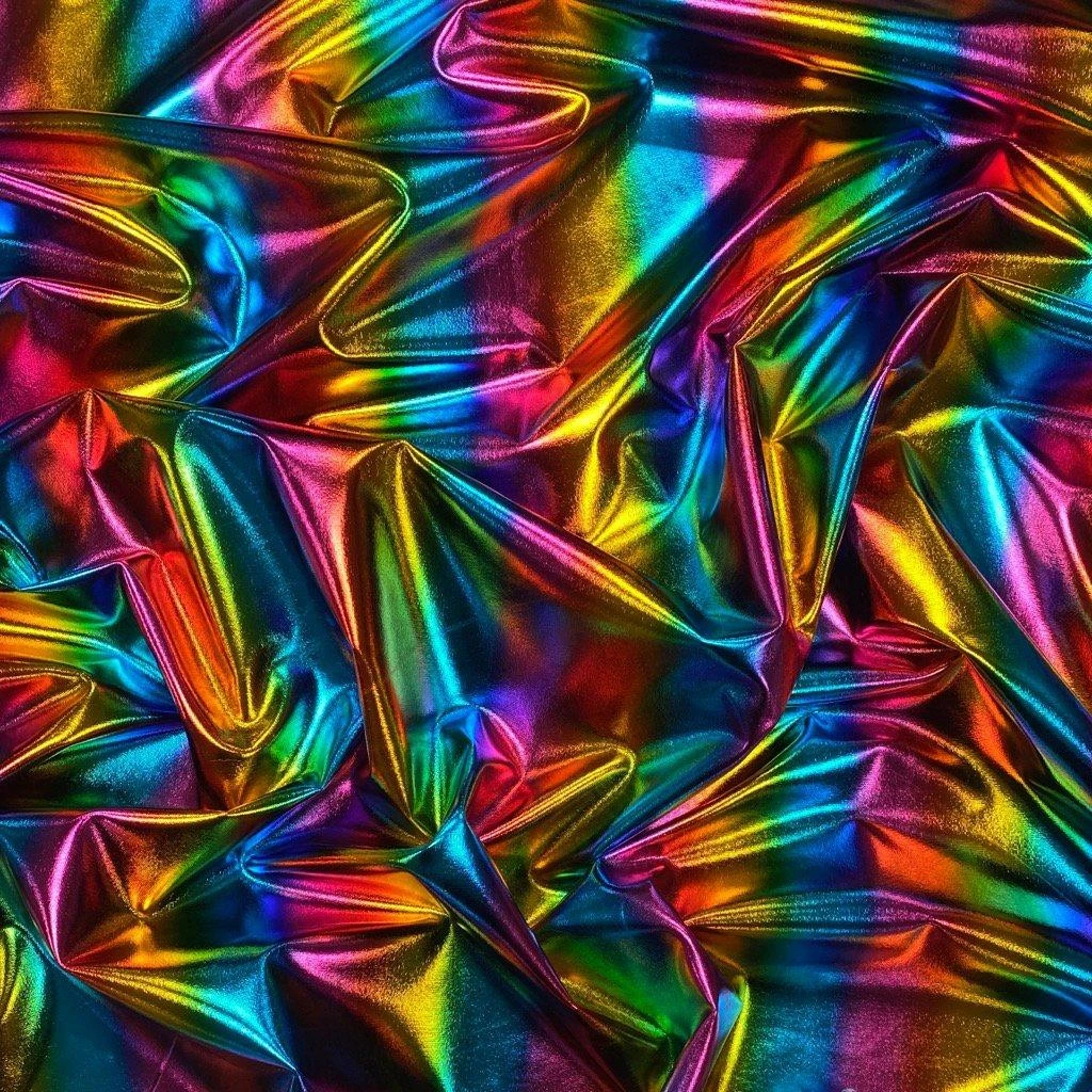 Rainbow Metallic Foil Stretch Fabric 2 Rainbow Metallic Foil Stretch Fabric - Image 2
