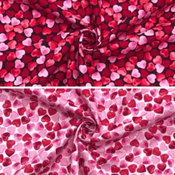 All Over Hearts Rose & Hubble Cotton Poplin Fabric