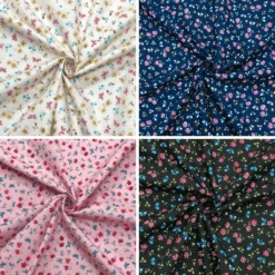 Butterfly Floral Rose & Hubble Cotton Poplin Fabric
