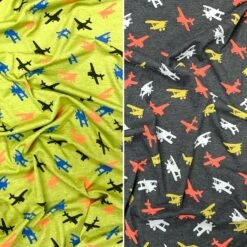 Colourful Aeroplane Cotton Jersey Fabric