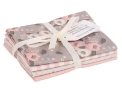 Grey/Pink Mix 4 Piece Cotton Fat Quarter Bundle