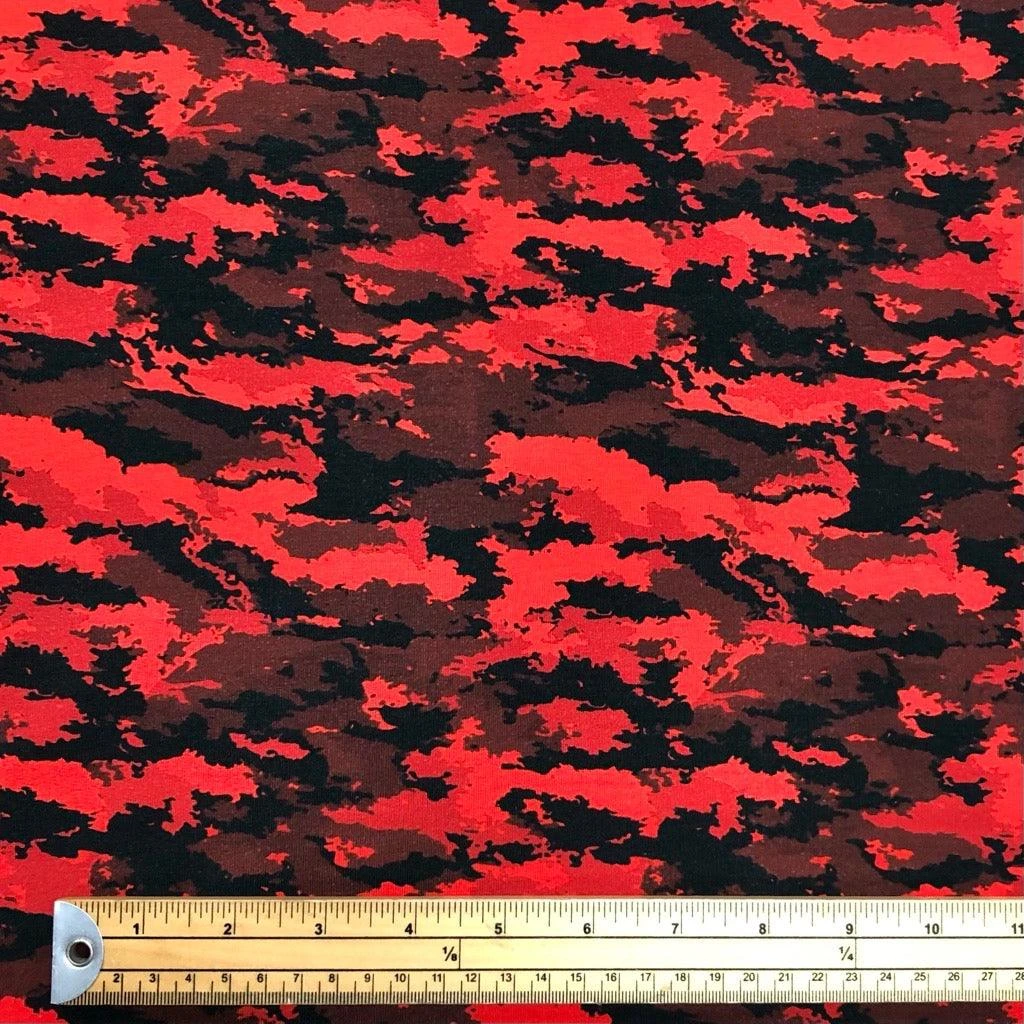 Red And Black Camouflage French Terry Fabric 2 Red And Black Camouflage French Terry Fabric - Image 2