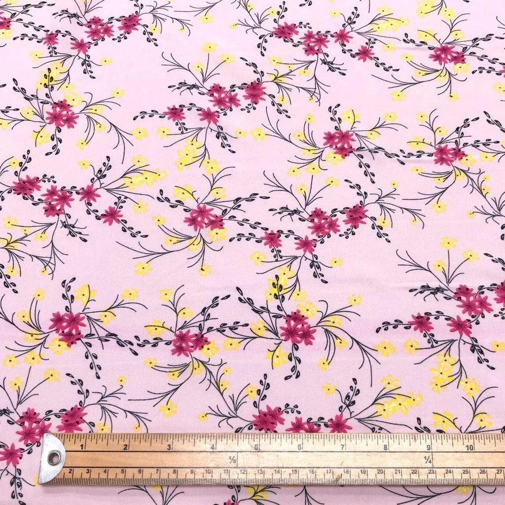 Two Colour Floral Crepe Fabric 2 Two Colour Floral Crepe Fabric - Image 2