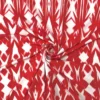 1 White Geometric Patterns On Red Lycra Spandex Fabric