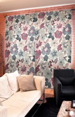 Large Floral Garden On White Panama Fabric -Ernst Fabric Store largefloralgarden