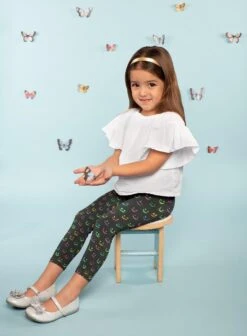 Colourful Halloween Faces On Black French Terry Fabric -Ernst Fabric Store pound fabrics halloween faces french terry legging mockup