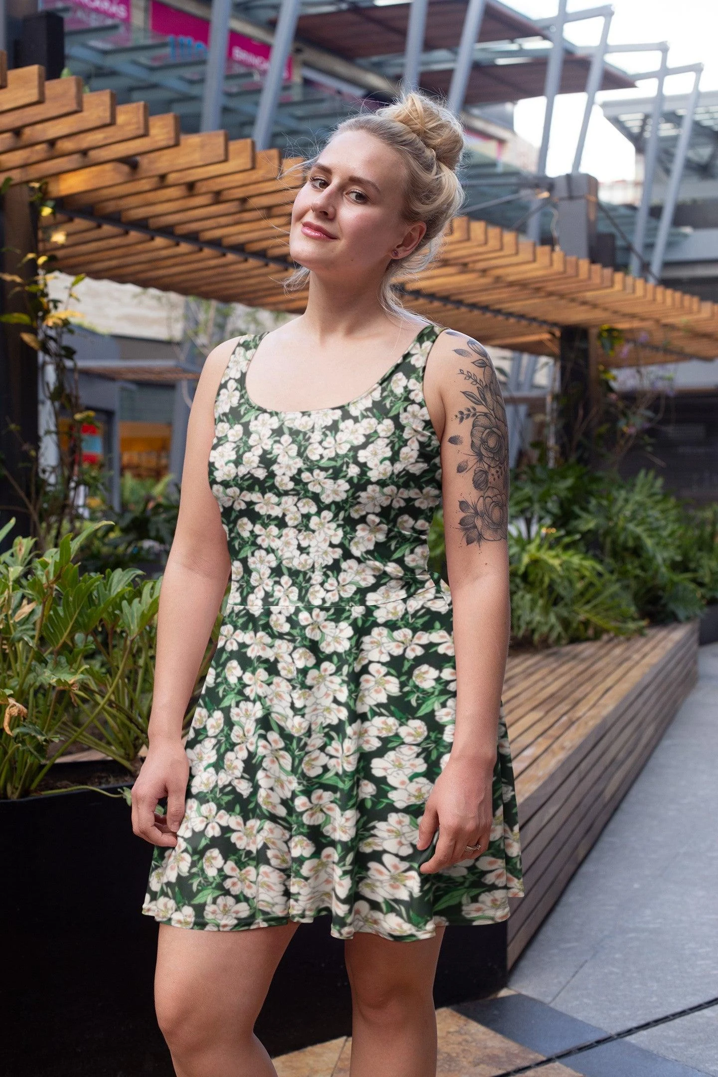 Blushing Cartoon Flowers Crepe Fabric 7 Blushing Cartoon Flowers Crepe Fabric - Image 7